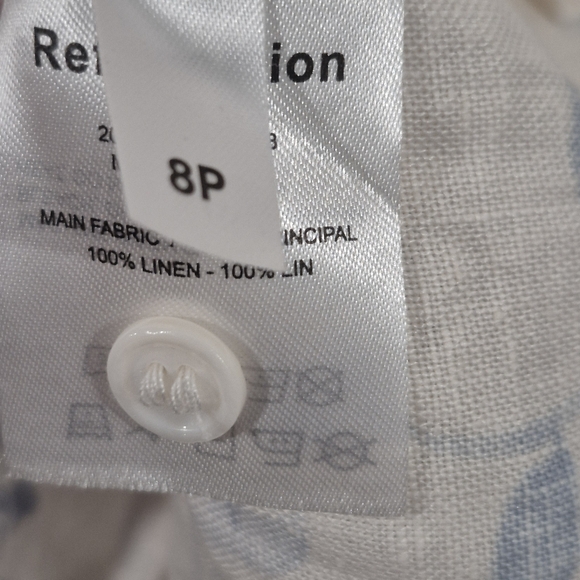 Reformation Lili Linen Floral Ruffle Sleeve Dress - Picture 13 of 14